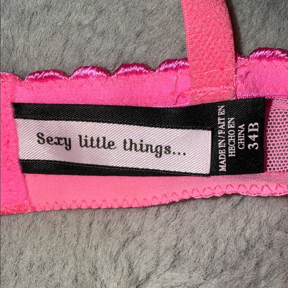 Victoria's Secret Sexy Little Things Candy Pink Striped Apron Dress Ruffle 34B - Picture 3 of 7